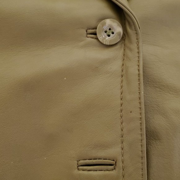 Tristan Green Leather Blazer size small - Picture 2 of 7